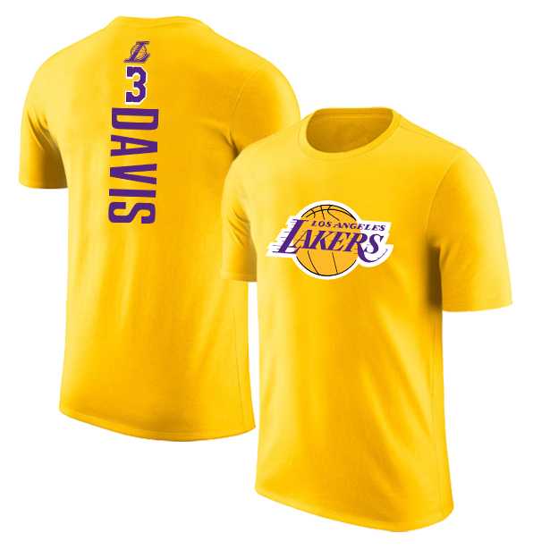 Los Angeles Lakers 3 Anthony Davis Yellow T-Shirt,We sell and wholesale Los Angeles Lakers 3 Anthony Davis Yellow T-Shirt on line form chian!